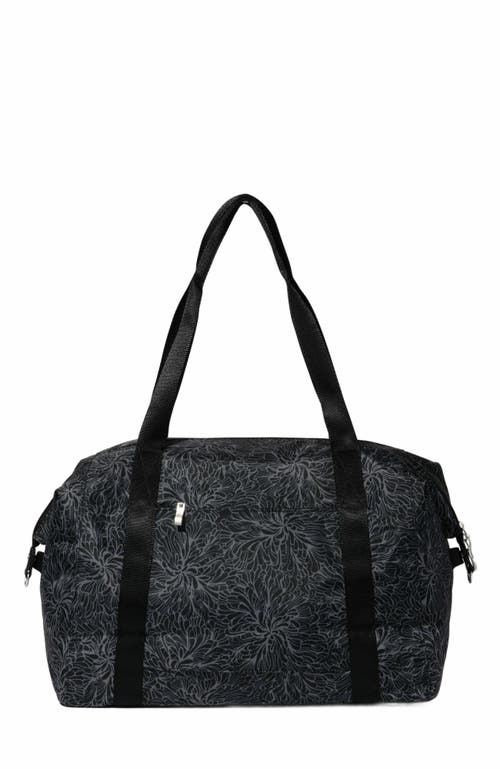 Baggallini All Day Large Duffel Weekender Bag In Midnight Blossom Print