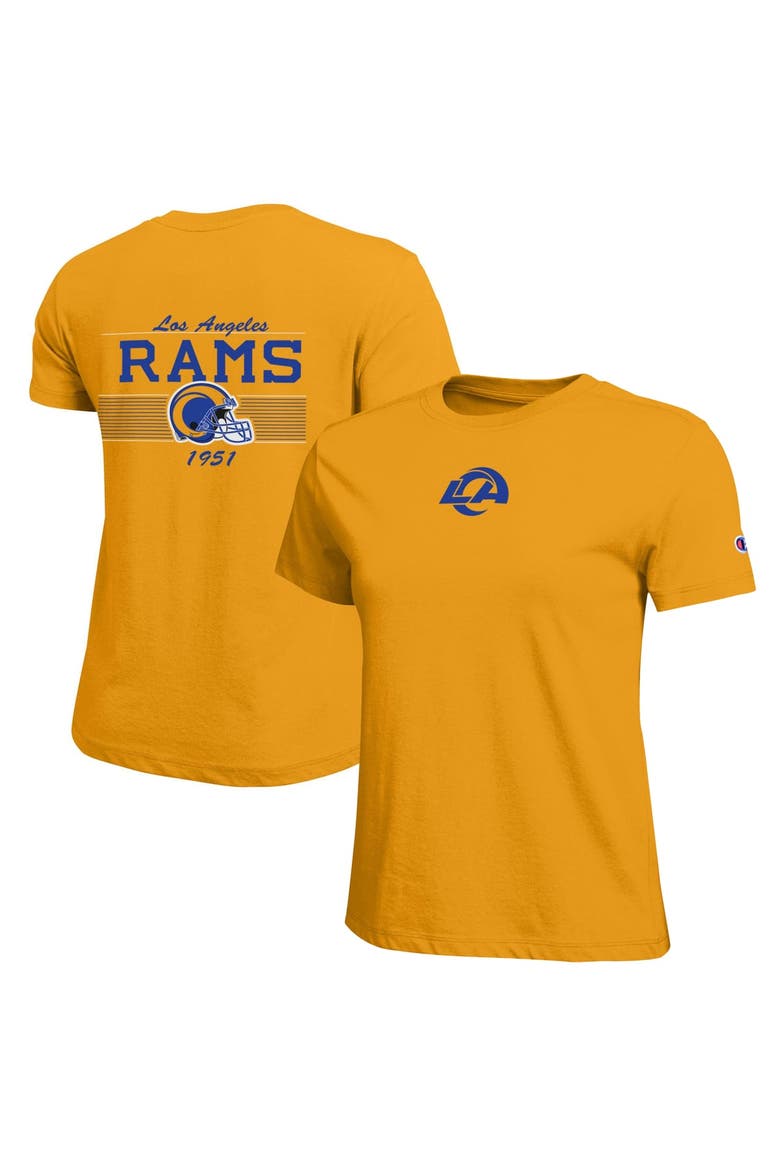 Women's Champion Gold Los Angeles Rams Classic Sol T-Shirt, Main, color, Gold