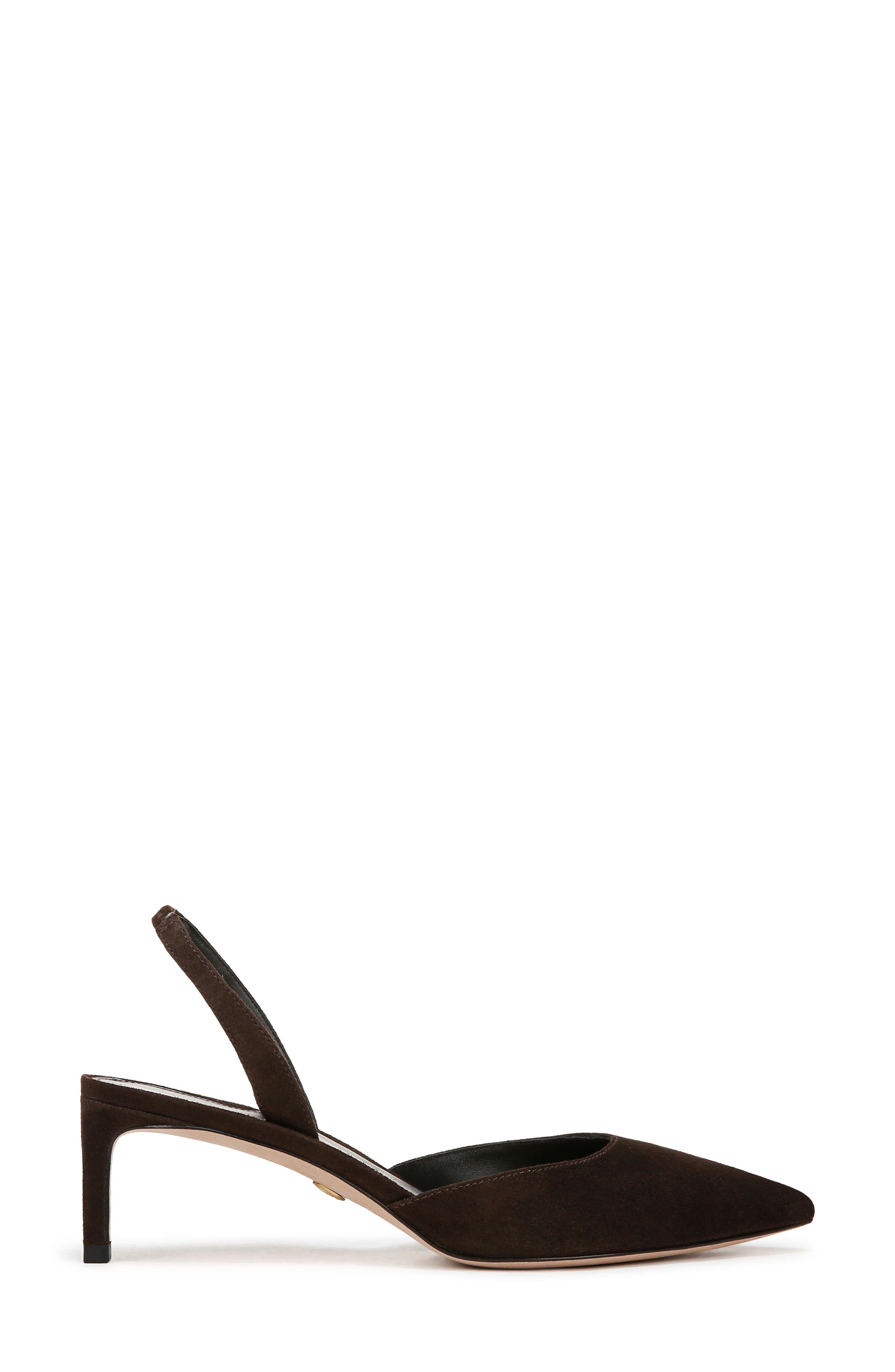 Veronica Beard Caroline Slingback Pointed Toe Kitten Heel Pump, Alternate, color, Espresso