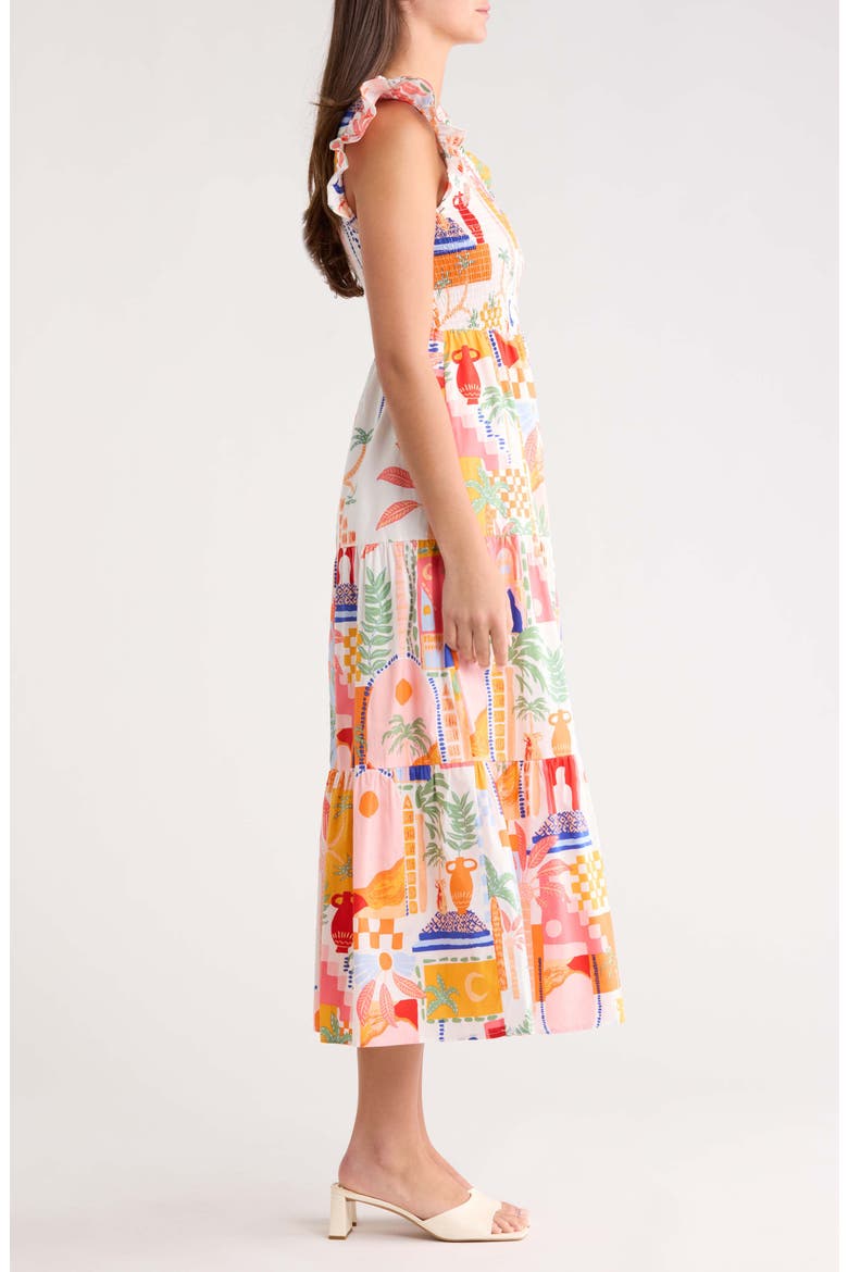 Vesper Sunfire Maxi Dress, Alternate, color, ORANGE-PINK-WHITE
