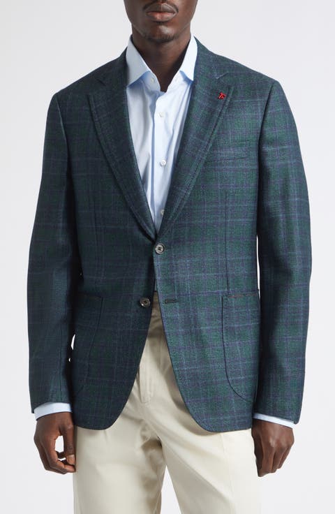 Overcheck Wool, Silk & Cashmere Sport Coat