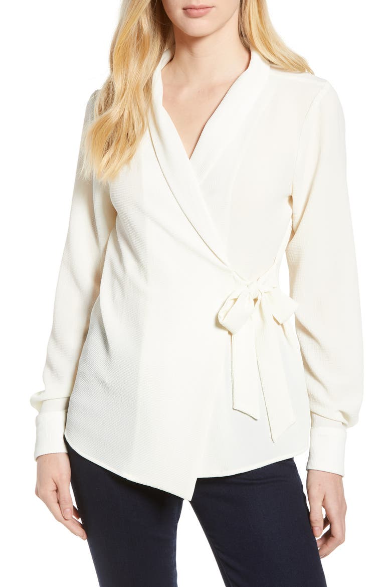 Side Tie Wrap Top, Main, color, IVORY