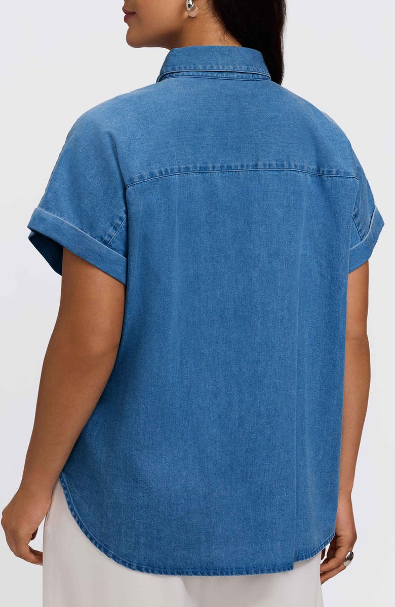 Foxcroft Abigail Denim Shirt, Alternate, color, Medium Wash