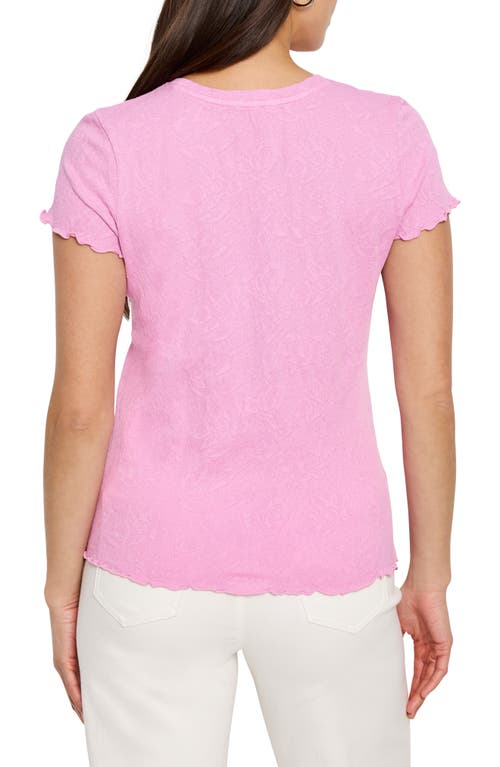 Nzt By Nic+zoe Lace Knit Cotton T-shirt In Pink Hue