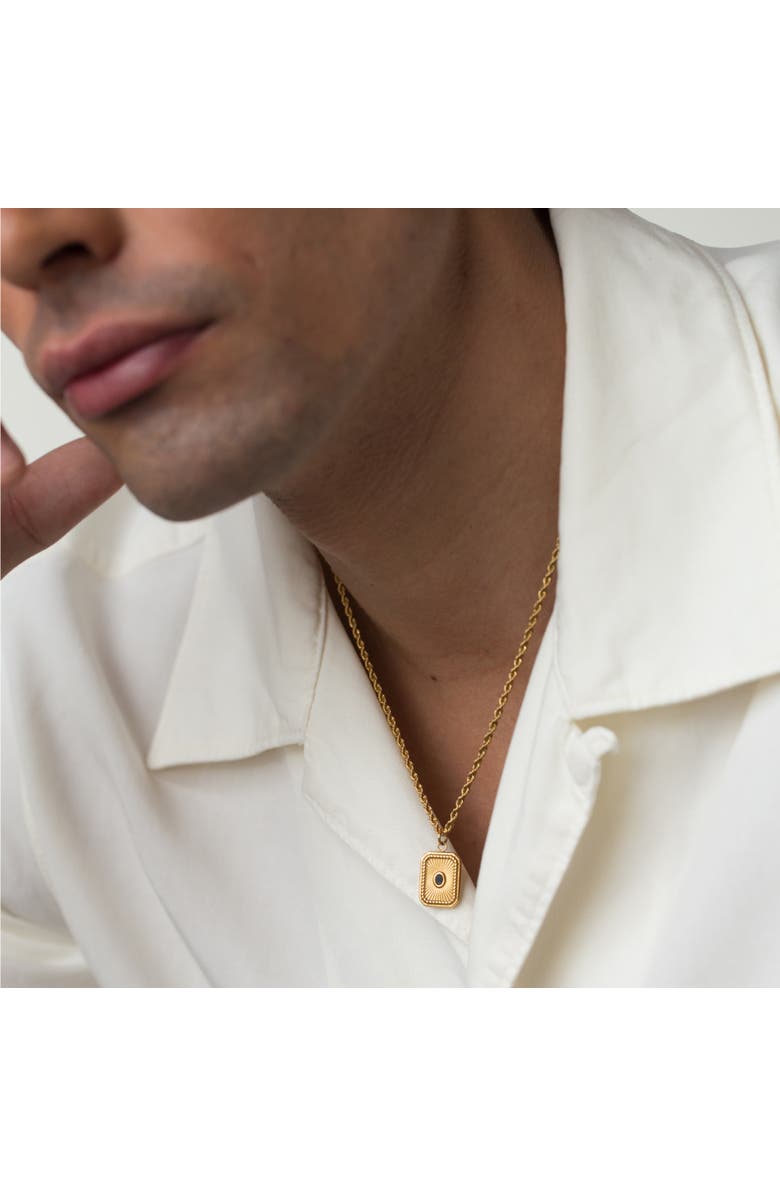 Outofoffice Onyx Gemstone Necklace, Alternate, color, Gold