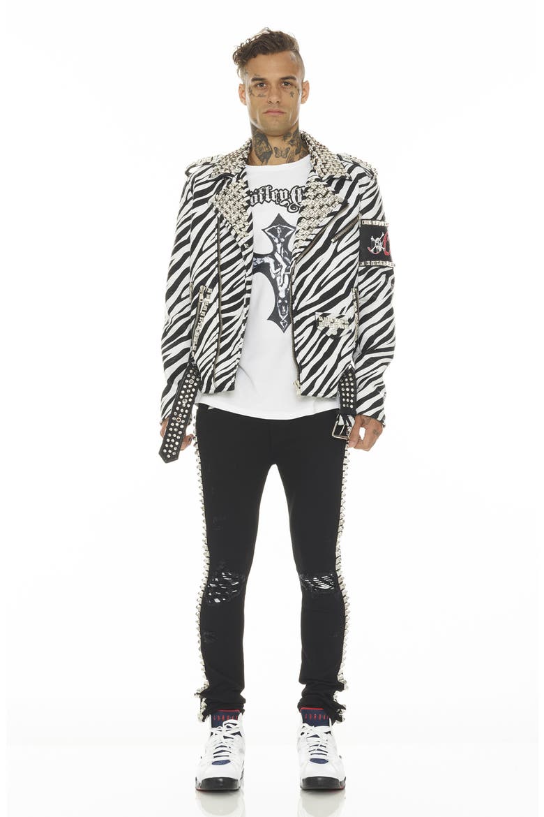 Punk Studded Super Skinny Jeans, Alternate, color, STUDD