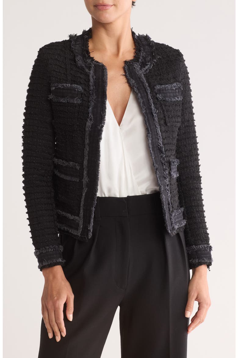 Agnes Tweed Jacket, Main, color, BLACK/ WASHED BLACK