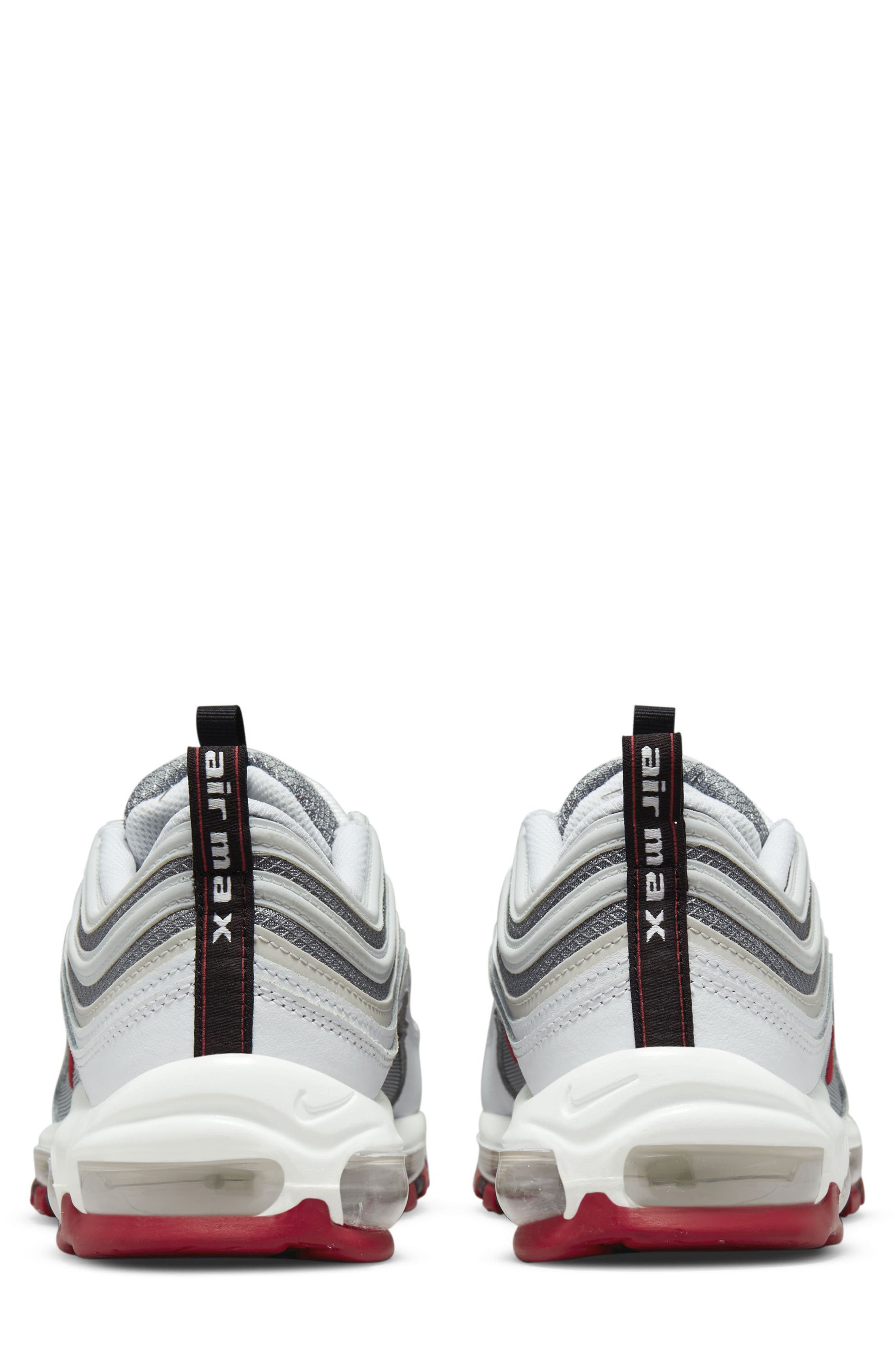 Air Max 97 Sneaker, Alternate, color, WHITE/ VARSITY RED/ GREY