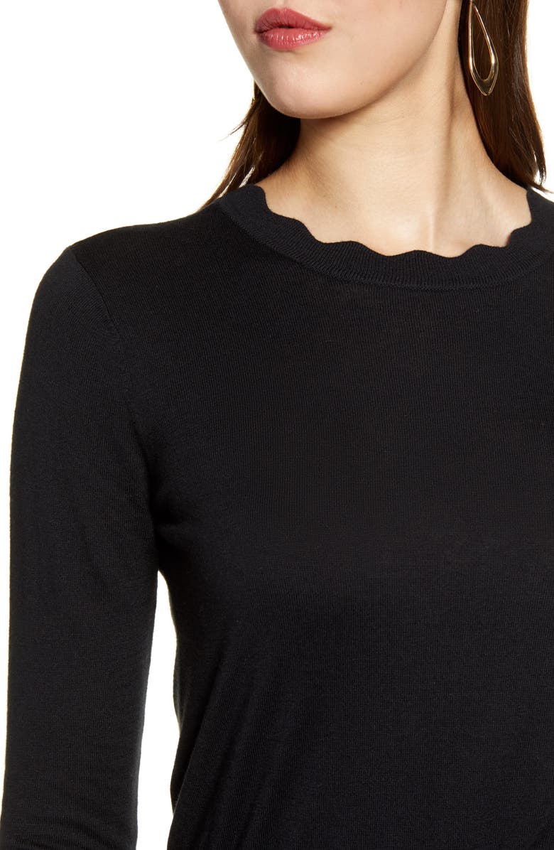 Halogen<sup>®</sup> Scallop Neck Sweater, Alternate, color,