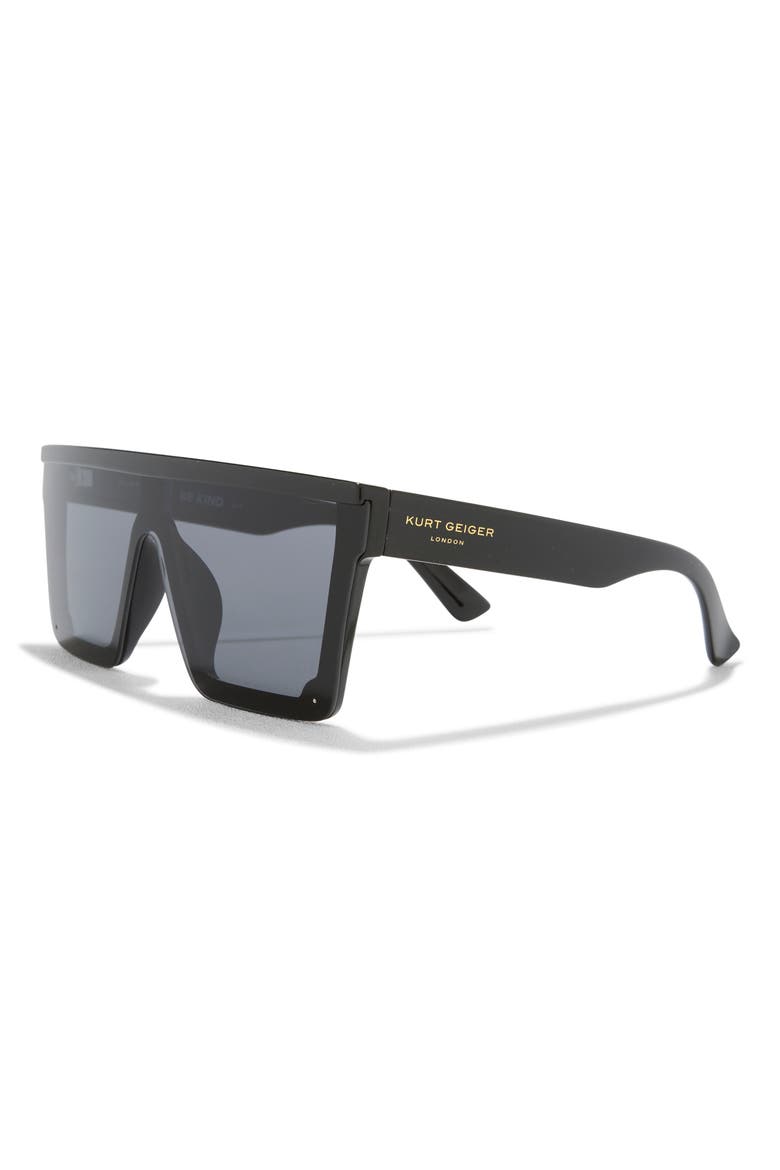 99mm Flat Top Sunglasses, Alternate, color, SOLID BLACK