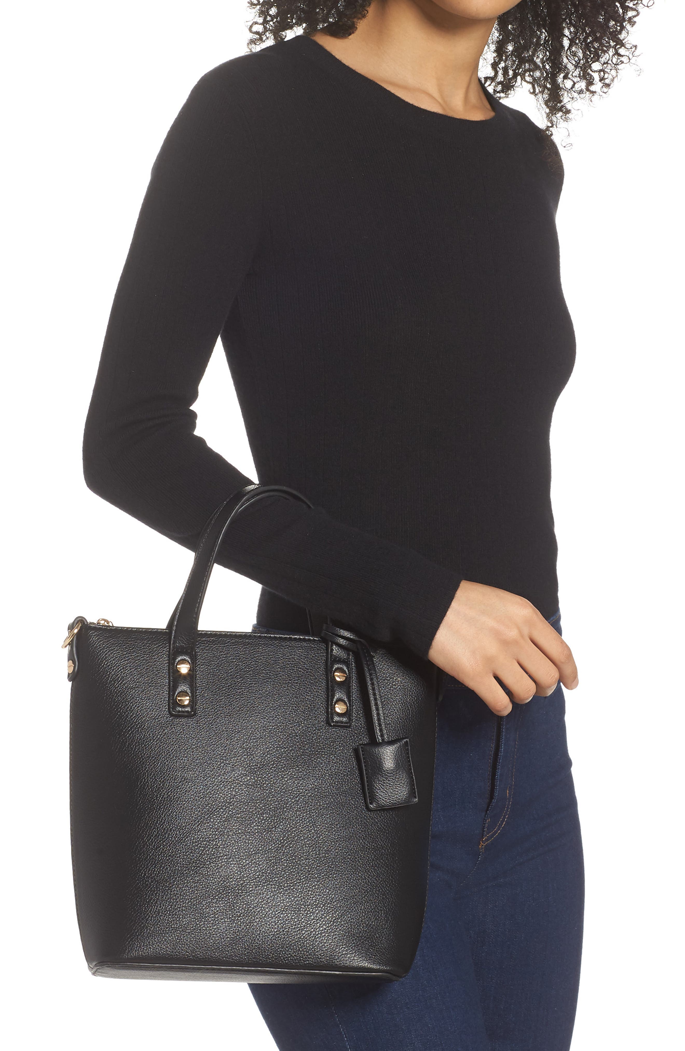 Mali + Lili Mia Mini Vegan Leather Tote, Alternate, color, 