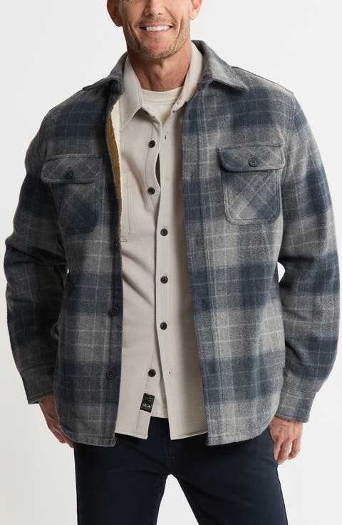 Plaid Shirt Jacket with Faux Fur Lining