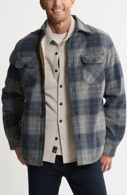 JACHS Plaid Shirt Jacket with Faux Fur Lining