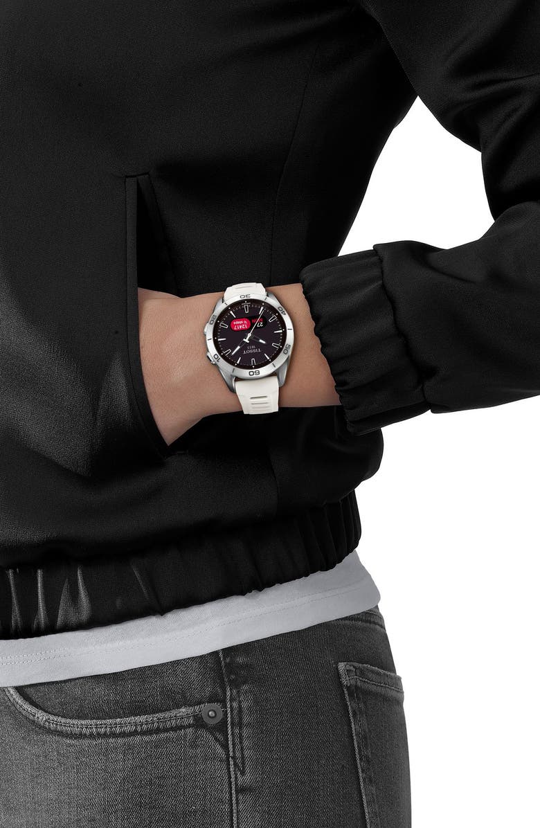 Tissot T-Touch Connect Sport Solar Smart Silicone Strap Watch, 43.75mm, Alternate, color, White