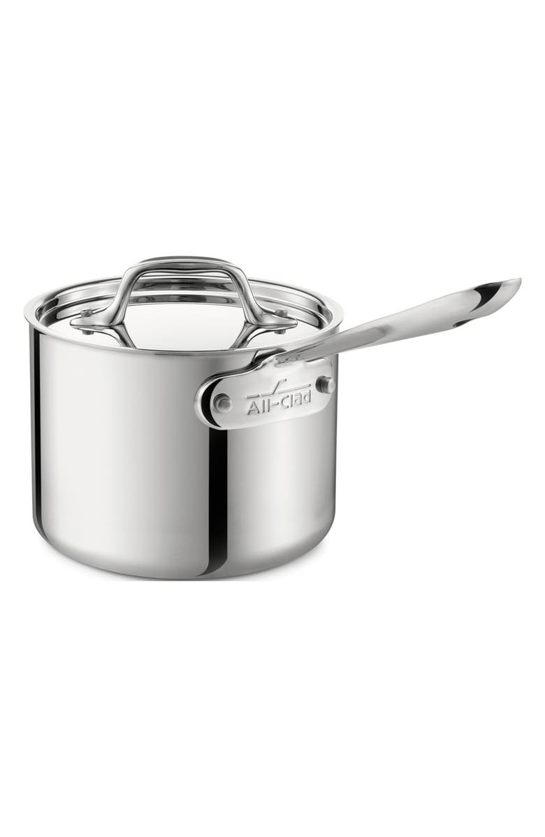 All-Clad D3 1.5-Quart Sauce Pan with Lid, Main, color,