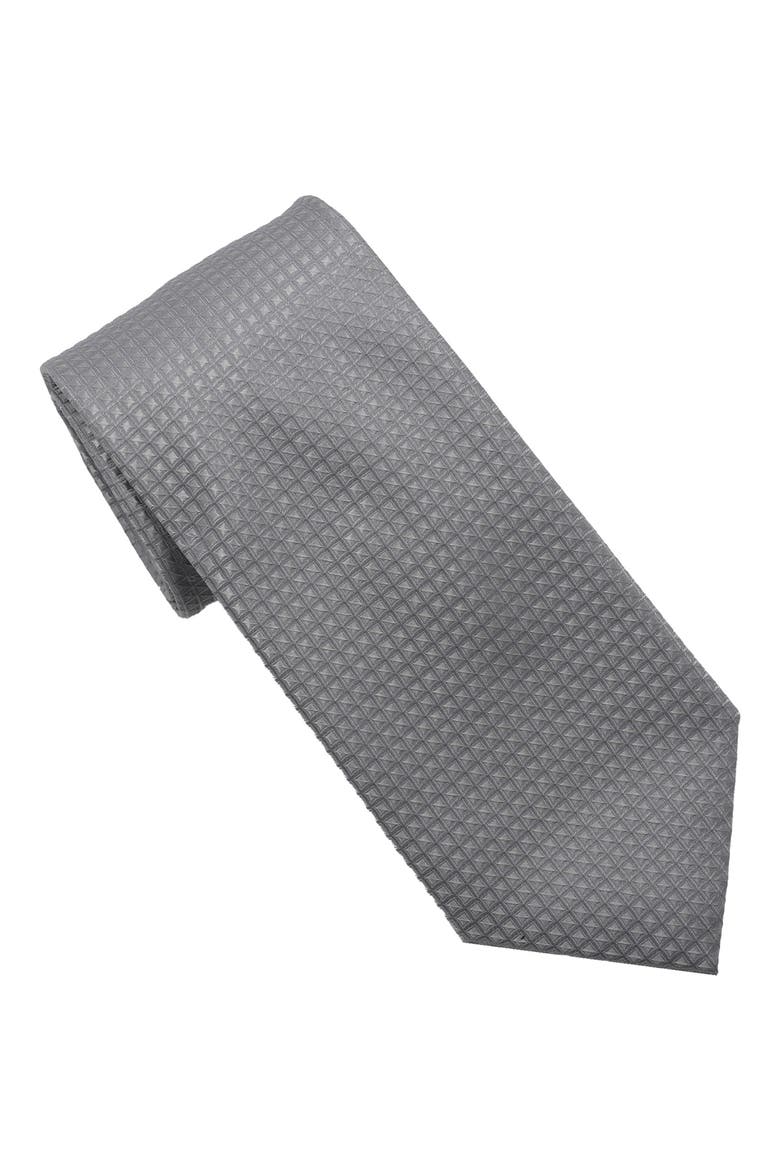Diamond Jacquard Tie, Main, color, SILVER