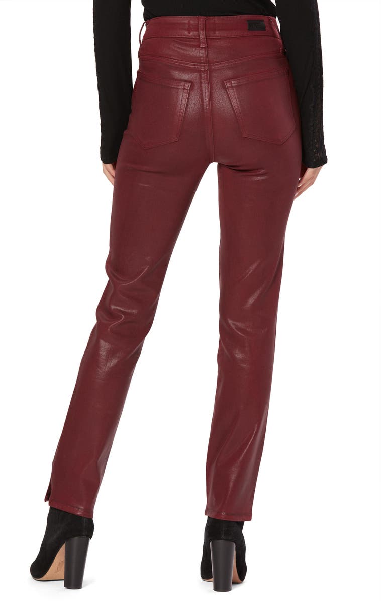 PAIGE Cindy High Waist Coated Side Slit Jeans, Alternate, color,