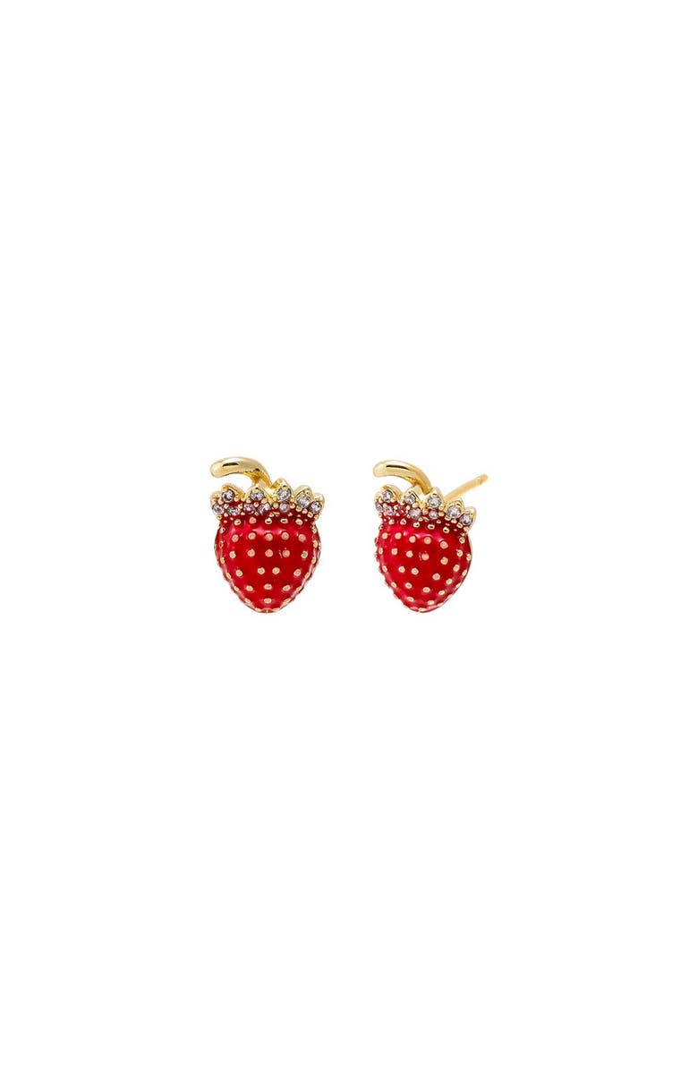 BY ADINA EDEN CZ & Pearl Strawberry Stud Earring, Main, color, 