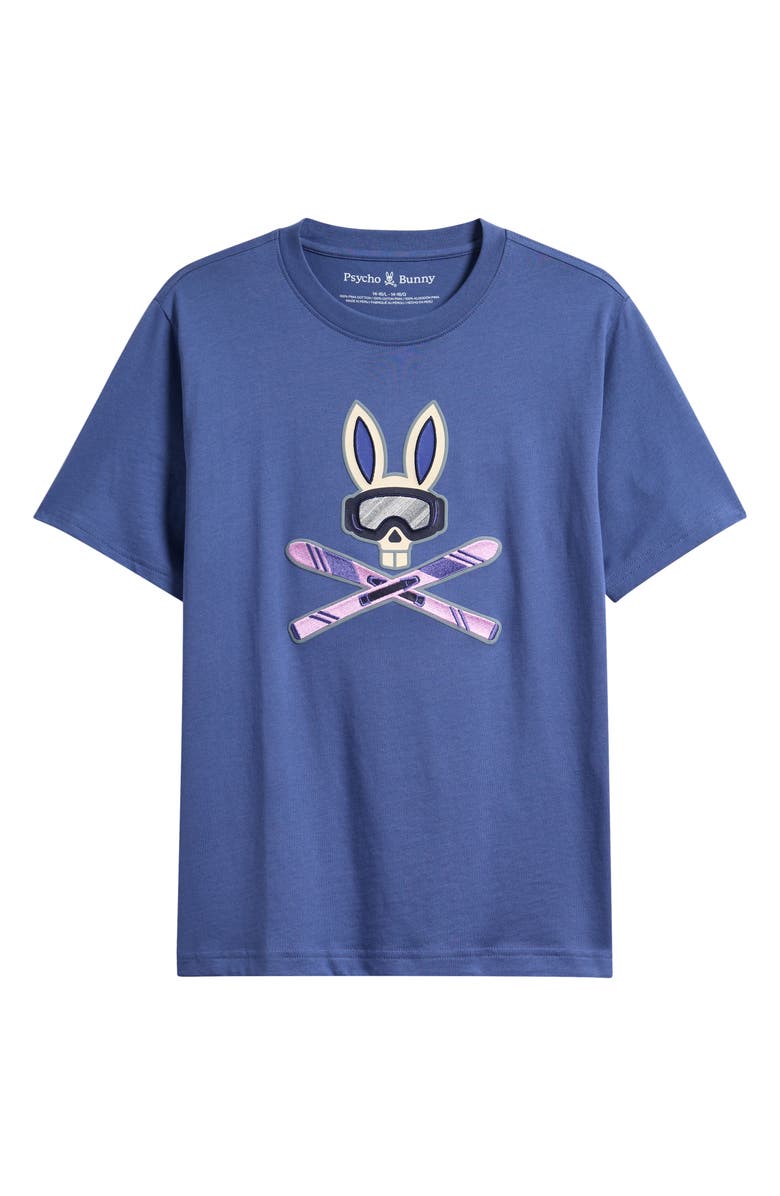 Psycho Bunny Kids' Ski Bunny Cotton Graphic T-Shirt, Main, color, Gray Blue