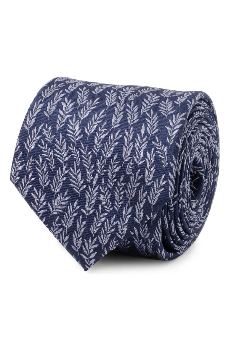 Blue Leaf Silk Tie, Alternate, color, BLUE