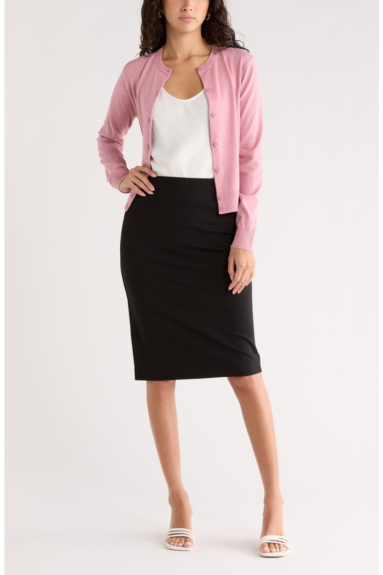 Ponte Pencil Skirt, Main, color, BLACK