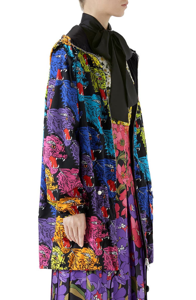 Gucci Rainbow Panther Hooded Jacket, Alternate, color, 
