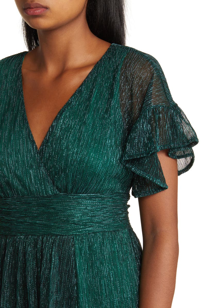 Lilly Pulitzer<sup>®</sup> Sinclare Flutter Sleeve Shimmer Faux Wrap Dress, Alternate, color, 