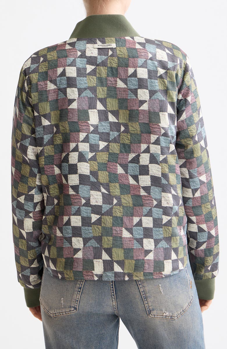 Scotch & Soda Reversible Quilted Bomber Jacket, Alternate, color, Thyme