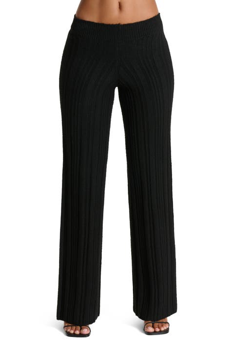 Rib Wide Leg Pants