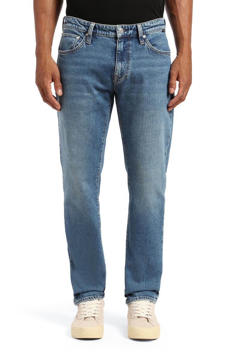 Marcus Slim Straight Leg Jeans, Main, color, DARK BRUSHED RECYCLED BLUE