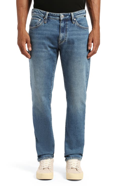 Marcus Slim Straight Leg Jeans (Dark Brushed Recycled Blue)