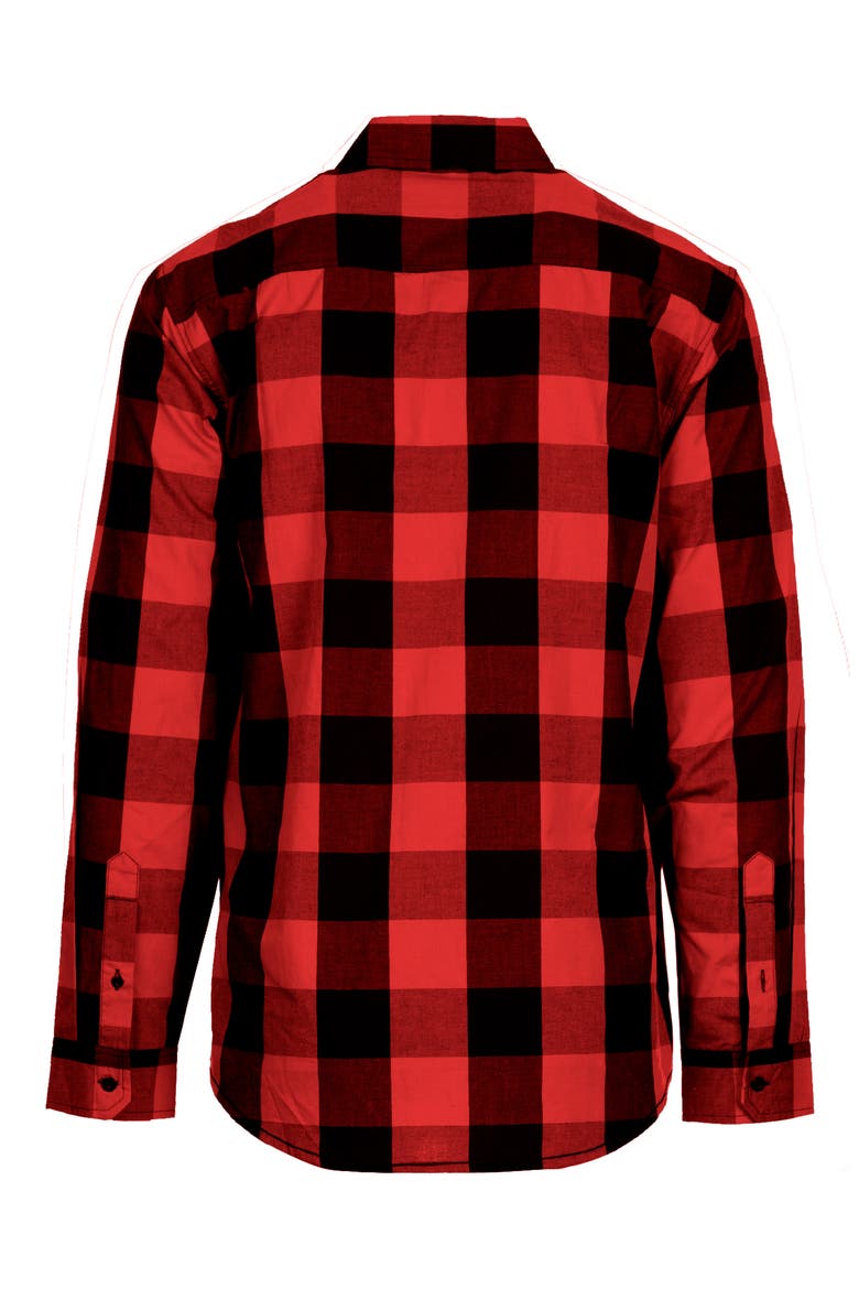 Buffalo Plaid Flannel Button-Up Shirt, Alternate, color, RED/ BLACK