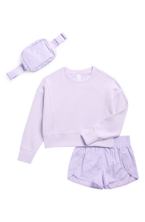 Kids' Sweatshirt, Running Shorts & Belt Bag Set (Big Kid)