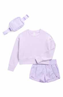 YOGALICIOUS Kids' Sweatshirt, Running Shorts & Belt Bag Set