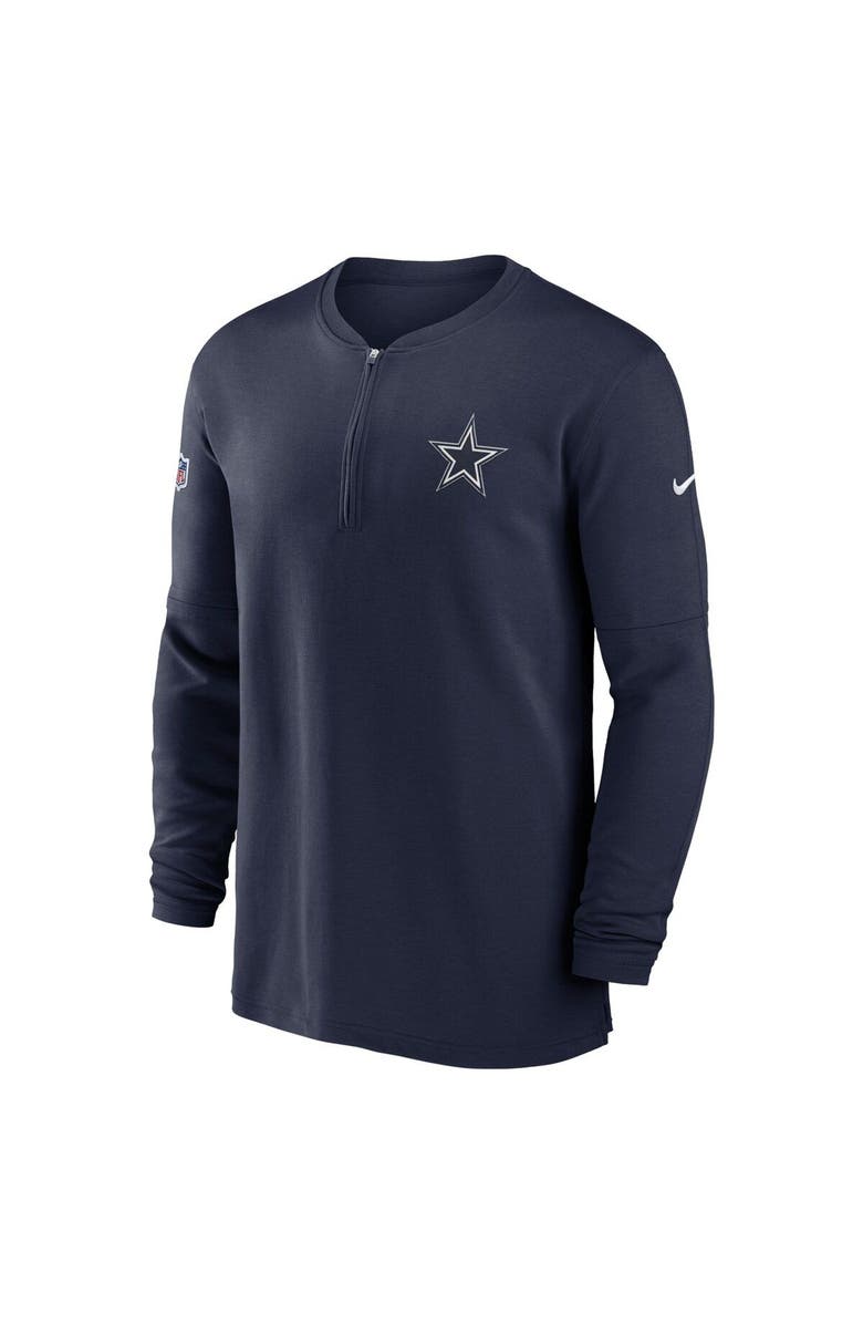 Nike Men's Nike Navy Dallas Cowboys 2023 Sideline Performance Long Sleeve Quarter-Zip Top, Alternate, color,
