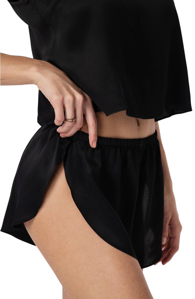 SILKSILKY Adjustable Spaghetti Strap Pure Silk Camisole Set, Alternate, color, Black