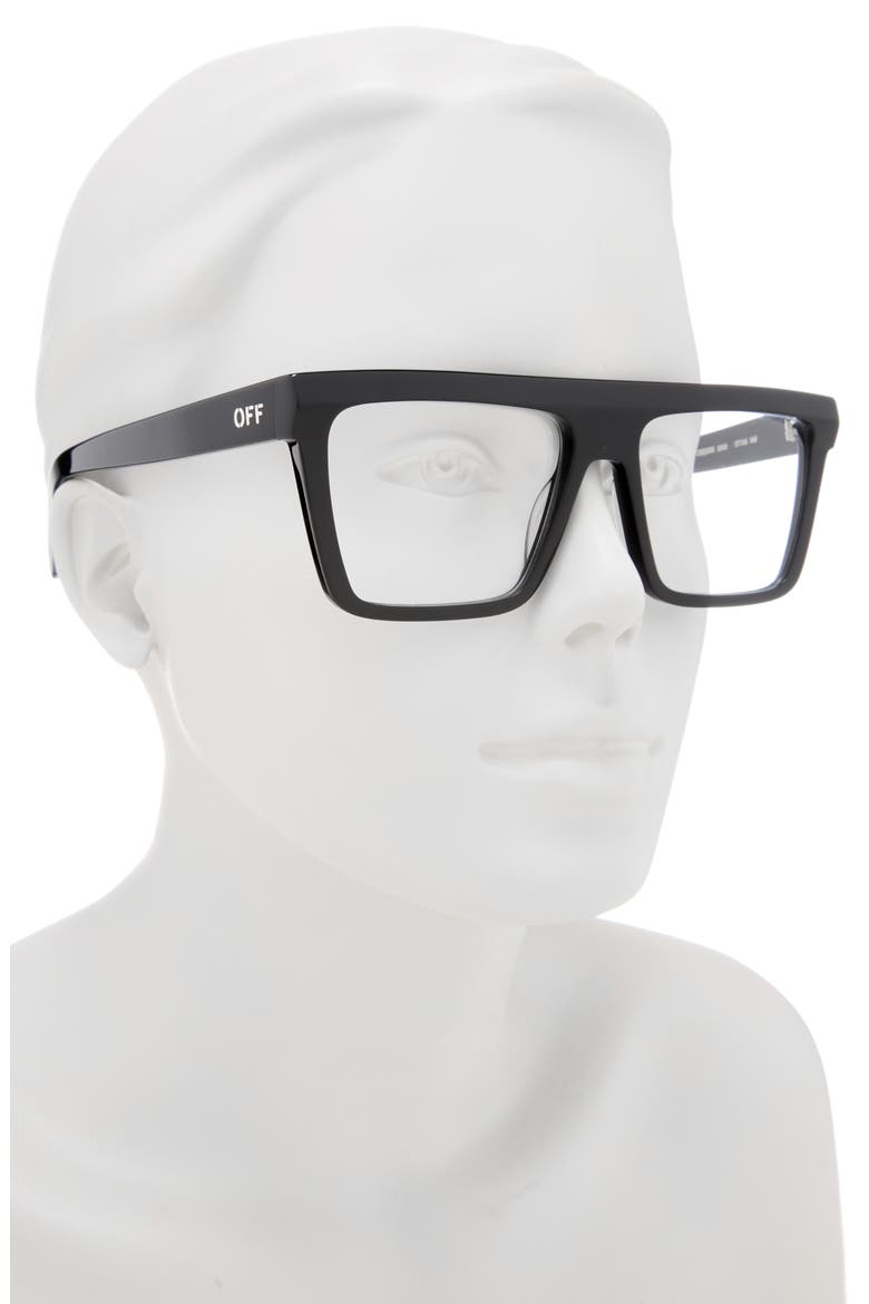 57mm Square Reading Glasses, Alternate, color, BLACK