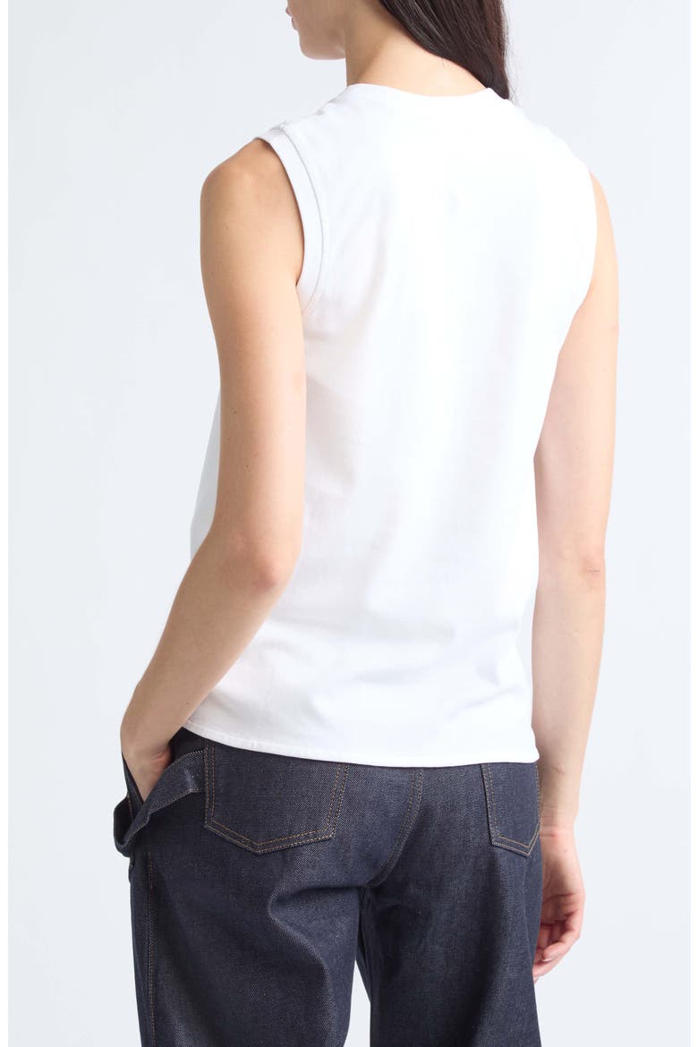 Tie Hem Cotton Tank, Alternate, color, WHITE