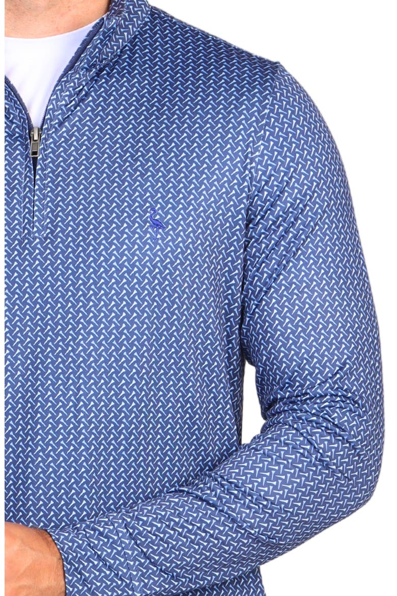 Golf Tees Print Quarter Zip Performance Pullover, Alternate, color, NAVY