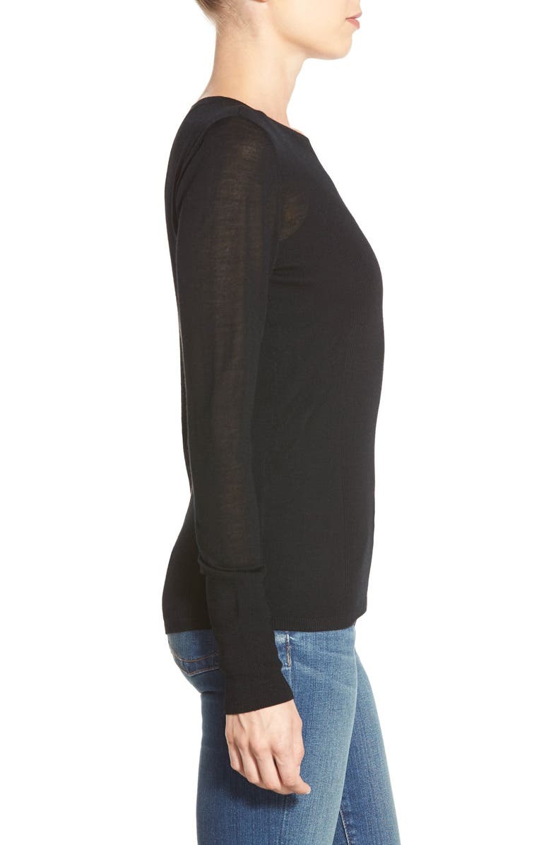 Halogen<sup>®</sup> Rib Detail Lightweight Merino Wool Sweater, Alternate, color,