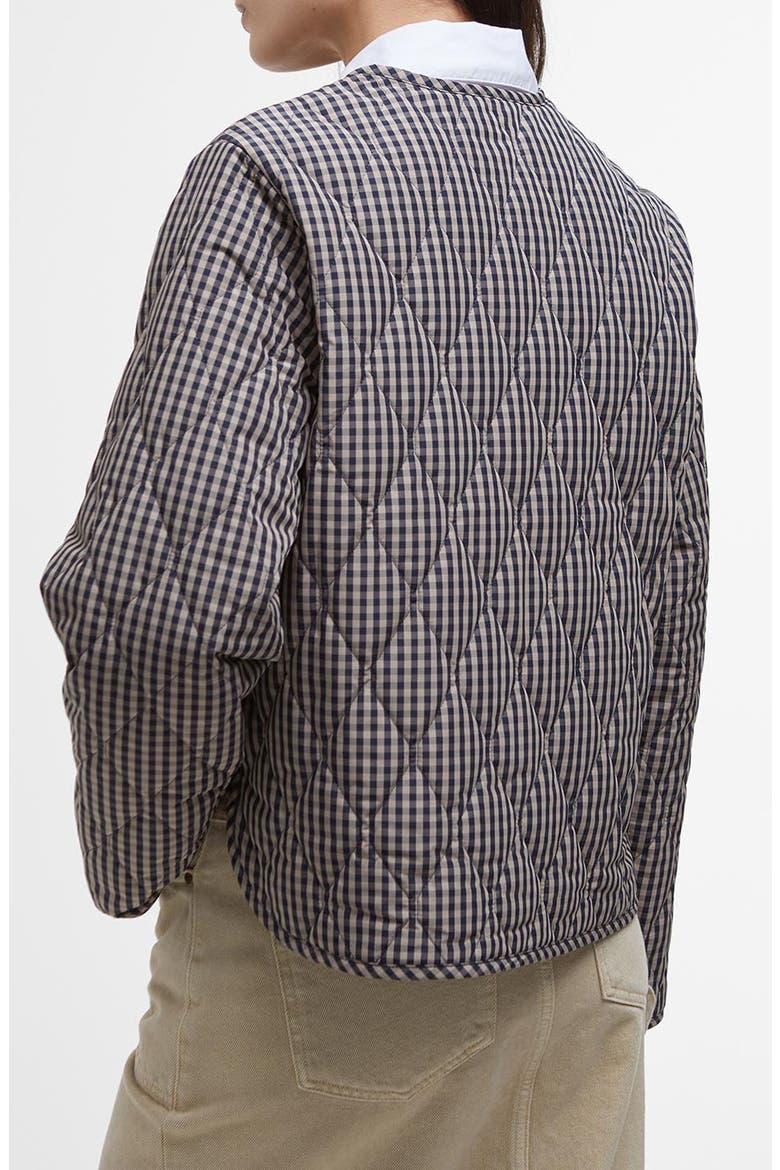 Monroe Gingham Quilted Jacket, Alternate, color, NAVY SAND GINGHAM