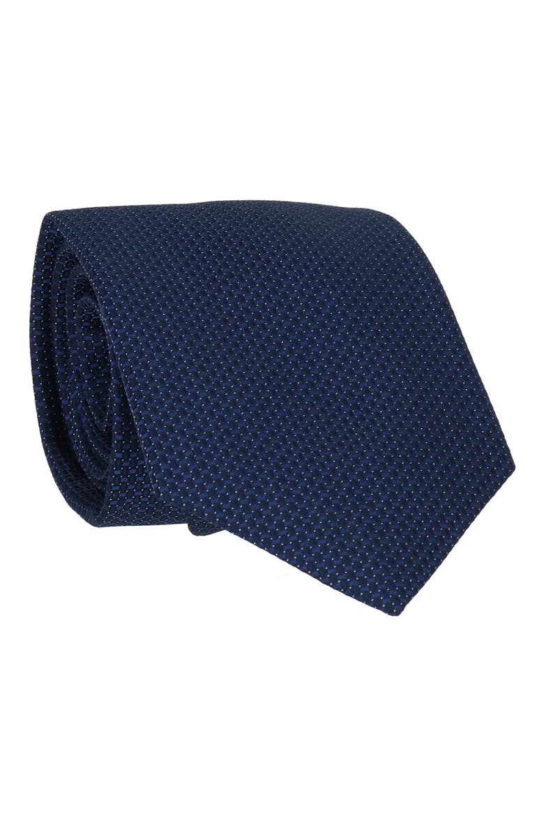 Solid Neat Tie, Main, color, NAVY