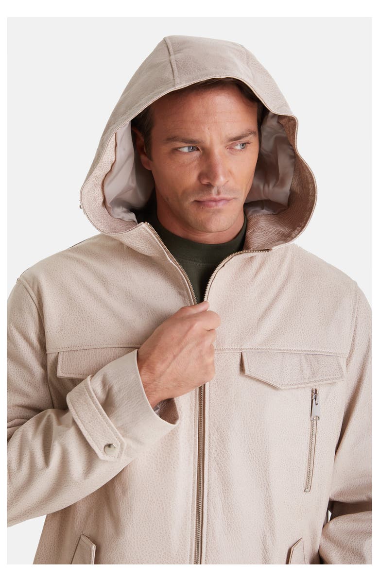 FURNIQ UK Adrian Leather Jacket, Alternate, color, Beige