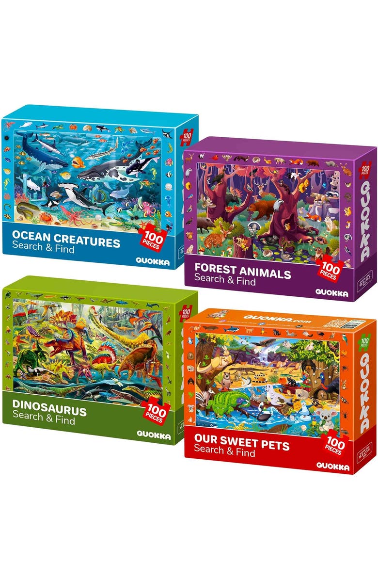 Quokka 100 Piece Jigsaw Puzzles for Kids - Animal, City, Nature & Everyday Life Themes, Main, color, Animals Pets Dinozaurus