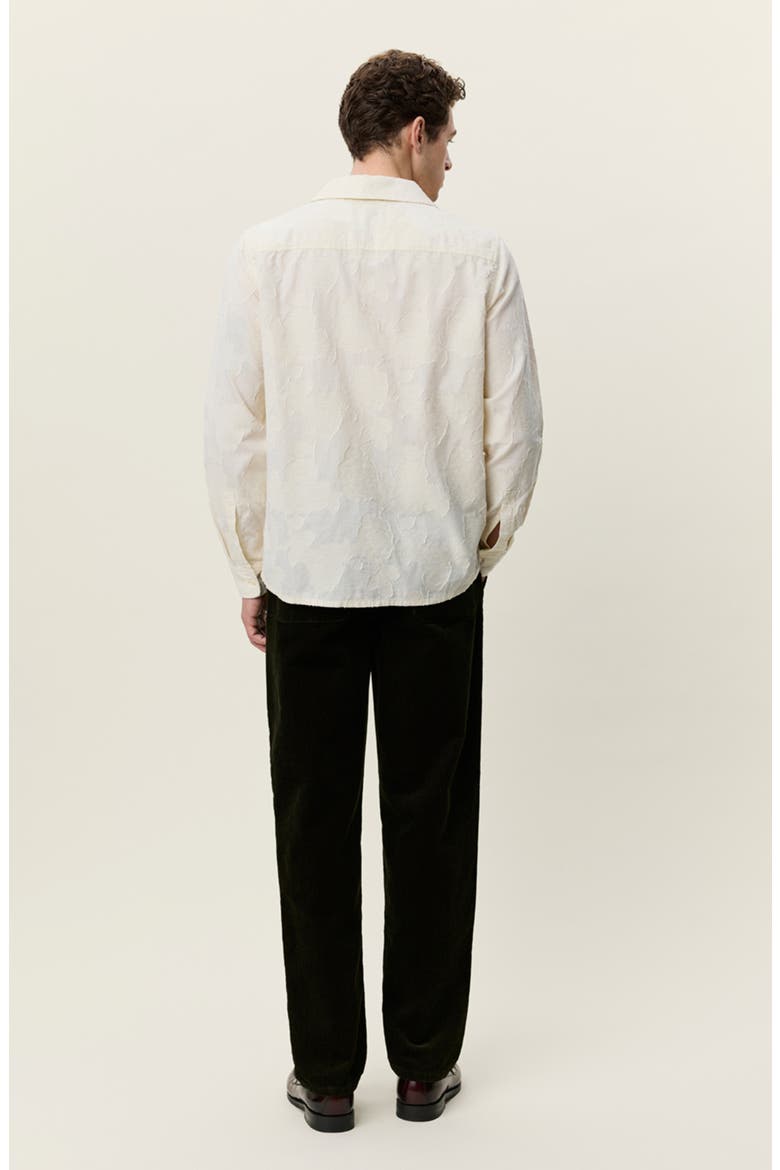 Long Sleeve Flower Jacquard Camp Shirt, Alternate, color, LIGHT IVORY