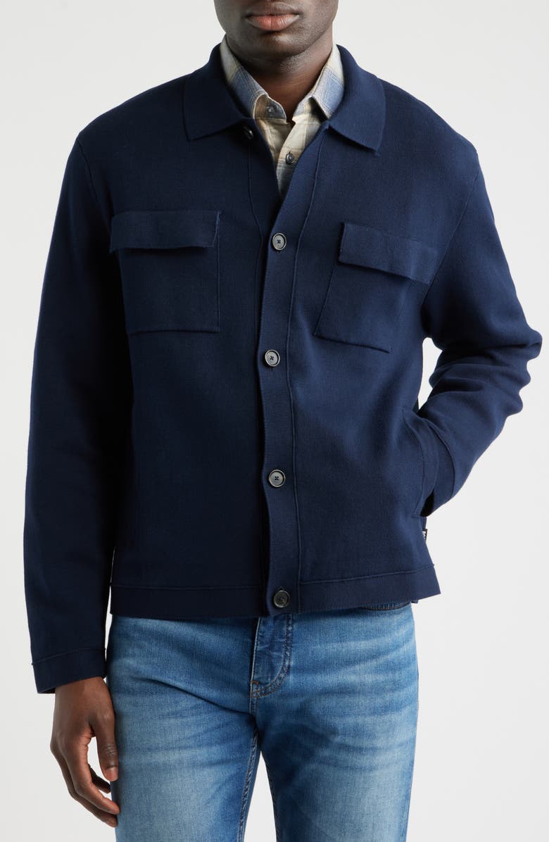 BOSS Uttoni Shirt Jacket, Alternate, color, Dark Blue