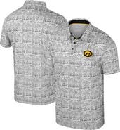 COLOSSEUM Men's Colosseum Black/White Iowa Hawkeyes Big & Tall Allover Polo