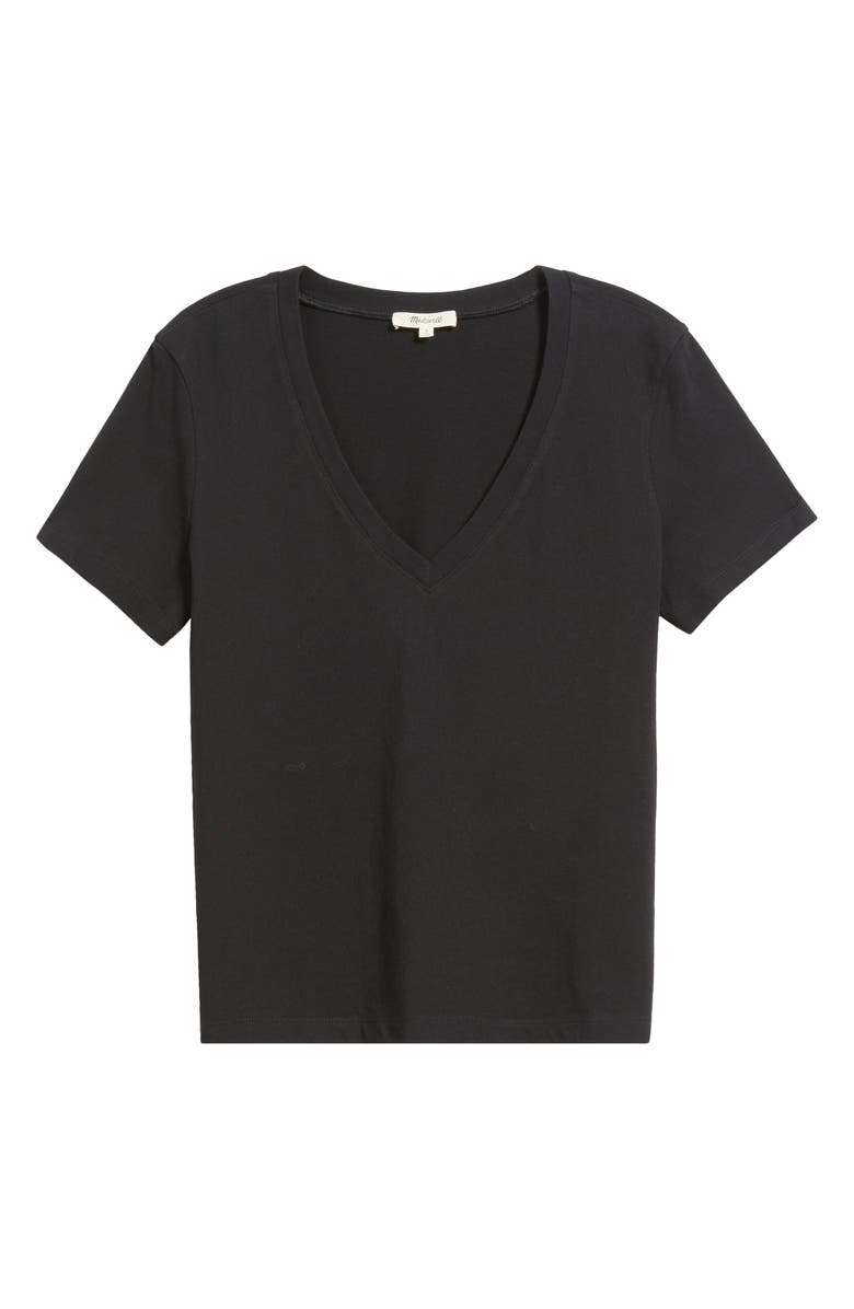 Madewell Perfect V-Neck Cotton T-Shirt, Alternate, color, Jet Black