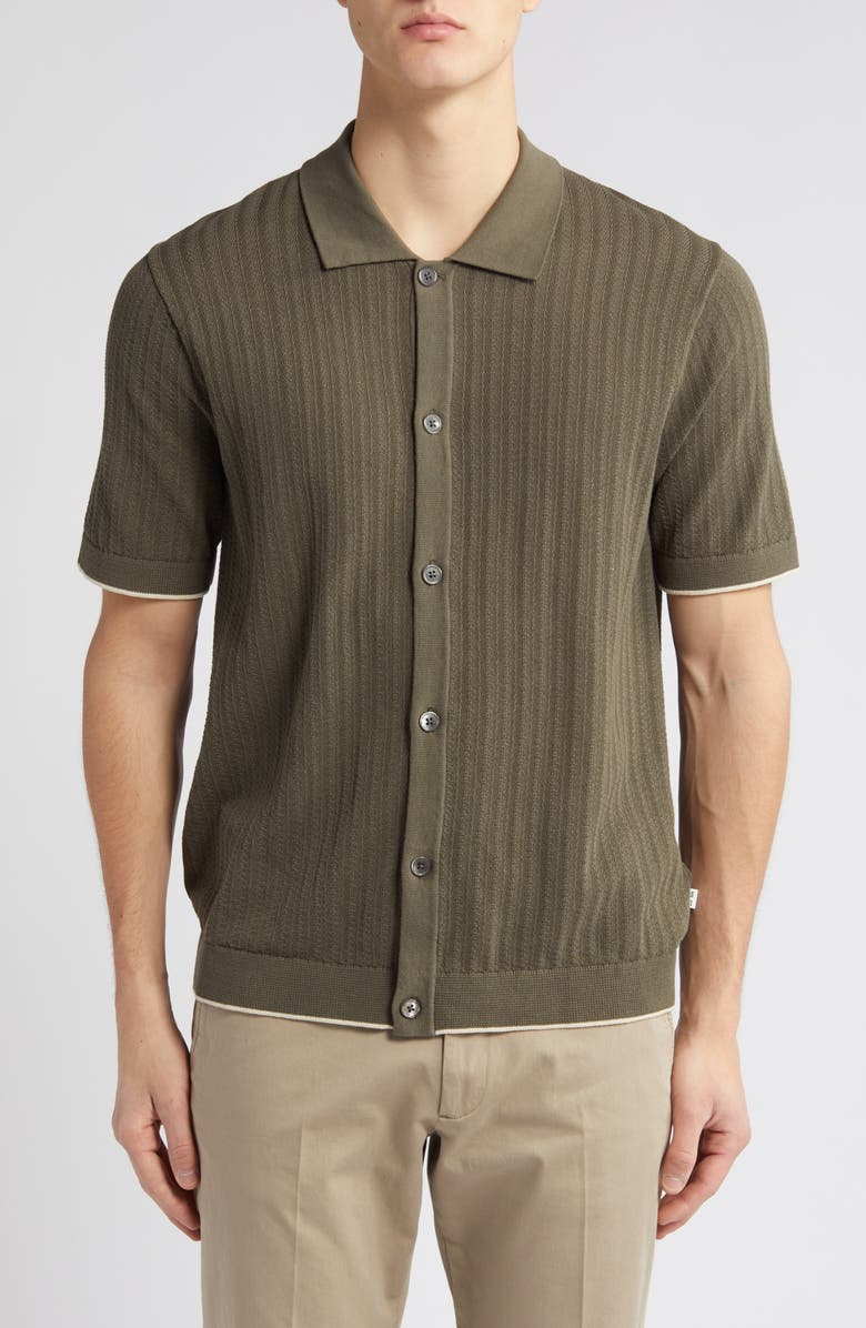 NN07 Nalo 6561 Ribbed Short Sleeve Cotton Cardigan, Main, color, 