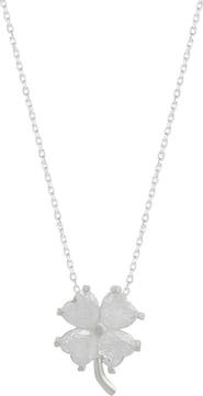 Spero London Four Leaf Clover Sterling Silver Necklace - White